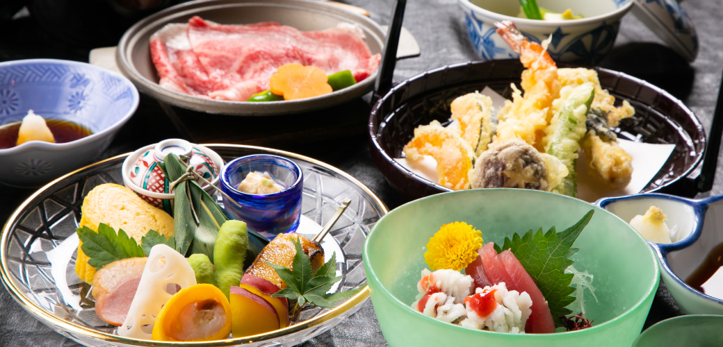 Kyoto style kaiseki course meals in four seasons